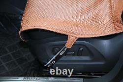 Seat Cover Shift Knob Belt Steering Wheel Brown PVC Leather Sedan Truck Luxury 2