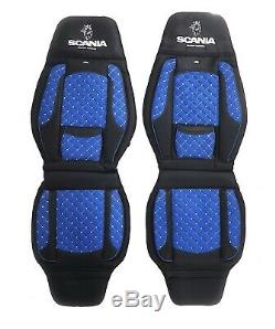 Seat Covers Black Blue for Scania R/G 2010-2016 trucks