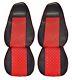 Seat Covers ECO Black with Red Leather for SCANIA R from 2006 to 2020 year truck