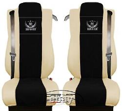 Seat Covers Faux Leather Black Beige FIT FOR LORRY TRUCK MERCEDES ACTROS MP5