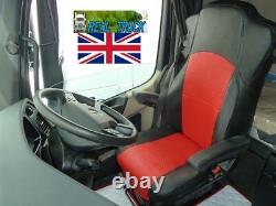 Seat Covers Fit Mercedes Actros Mp4 Truck Eco Leather Pair Of Black Red
