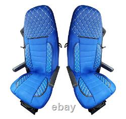 Seat Covers SCANIA R P G S 2017+ 2 Pieces Set LHD RHD Leatherette + Fabric Blue