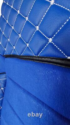 Seat Covers for DAF XF 106 and CF LHD RHD 2 Pieces Set Leatherette + Fabric Blue