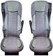 Seat Covers for DAF XF 106 and CF LHD RHD 2 Pieces Set Leatherette + Fabric Grey