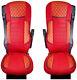 Seat Covers for DAF XF 106 and CF LHD RHD 2 Pieces Set Leatherette + Fabric Red