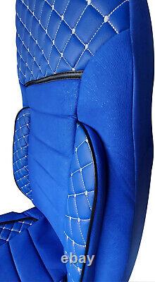 Seat Covers for DAF XG and XG+ LHD RHD 2 Pieces Set Leatherette + Fabric Blue