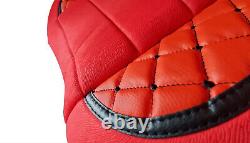 Seat Covers for DAF XG and XG+ LHD RHD 2 Pieces Set Leatherette + Fabric Red