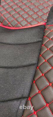 Seat Covers for IVECO HI-WAY 2012 2018 2 Pieces Set LHD RHD Black / Red