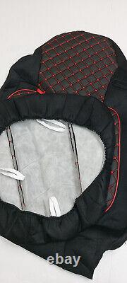 Seat Covers for MAN TGX 2007 2019 2 Pieces Set LHD Black / Red