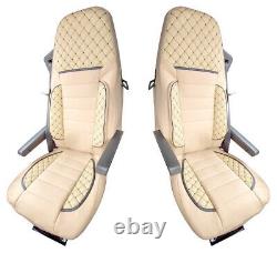 Seat Covers for VOLVO FH 3 Truck Euro 5 LHD RHD Leatherette + Fabric Beige