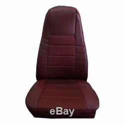 Seat Covers withPocket BURGUNDY Faux Leather (PAIR) PB KW FL Semi Trucks