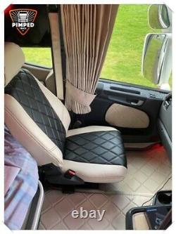 Seat covers SCANIA S/ R/ P/G series Full ECO LEATHER SEAT COVERS Beige / black