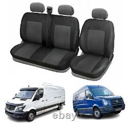 Seat covers, seat cover for vans, sprinter, universal, 2+1 set, black-grey