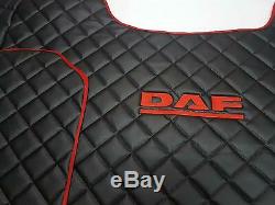 Set Seat Covers and Floor Mats DAF XF 106 Protectors BLACK RED Truck