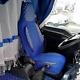 Set of 2 DELUX Blue Seat Covers Eco-Leather and Suede for Iveco S-Way Trucks