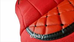 Set of 2 Pcs. Truck Seat Covers VOLVO FH4 2014+ RED color 100% Eco Leather