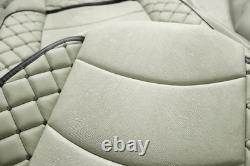 Set of 2 pcs DELUX Gray Seat Covers Eco Leather & Suede for Iveco S-Way trucks