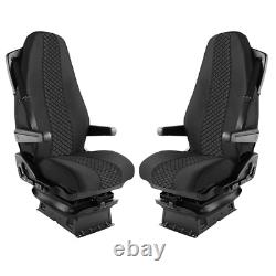 Set of 4 Pieces Leather Seat Covers Protective Covers Black for Truck VOLVO