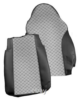 Set of 4 Pieces Seat Covers Protective Covers Black / Grey for Truck DAF 105