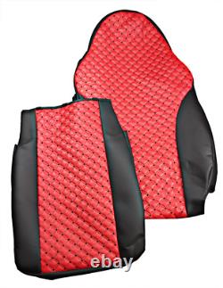 Set of 4 Pieces Seat Covers Protective Covers Black / Red for Truck DAF 105