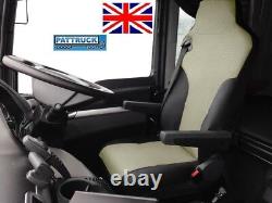 TRUCK ECO LEATHER SEAT COVERS suitable MAN TGX /TGS PAIR BLACK/BEIGE TILL 2021