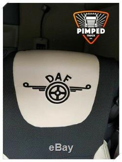 TRUCK SEAT COVERS Beige DAF 105/106/CF FROM 2012YEAR EURO6 ECO LEATHER LOGO