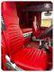TRUCK SEAT COVERS DAF 105/106 / DAF CF EURO6 ECO LEATHER Red Horizontal Lines