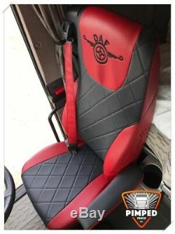 TRUCK SEAT COVERS DAF 105/106 / DAF CF EURO6 ECO LEATHER SEAT COVERS Red&Black