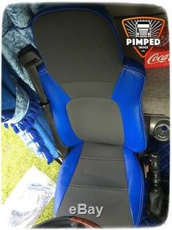 TRUCK SEAT COVERS DAF 105/CF TILL 2012YEAR EURO5 ECO LEATHER SEAT COVERS Blue