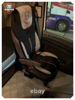 TRUCK SEAT COVERS DAF XF / XG / XG+ /CF FULL ALCANTAR dark grey/BLACK