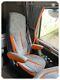 TRUCK SEAT COVERS DAF XF / XG / XG+ /CF FULL ALCANTARA dark grey/ orange