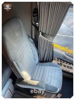 TRUCK SEAT COVERS DAF XF / XG / XG+ /CF FULL ALCANTRA 2 Tones of Grey Horizontal