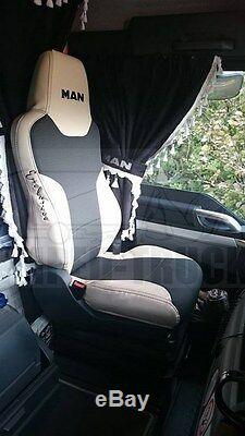 TRUCK SEAT COVERS MAN TGX Beige ECO LEATHER SEAT COVERS