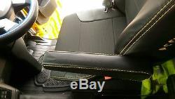 TRUCK SEAT COVERS MAN TGX Black ECO LEATHER SEAT COVERS yellow stitching