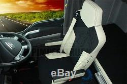 TRUCK SEAT COVERS MAN TGX/TGS Beige ECO LEATHER SEAT COVERS