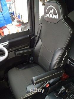 TRUCK SEAT COVERS MAN TGX/TGS Black ECO LEATHER SEAT COVERS