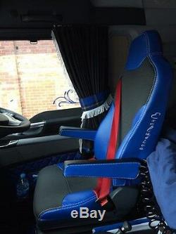 TRUCK SEAT COVERS MAN TGX/TGS Blue ECO LEATHER SEAT COVERS