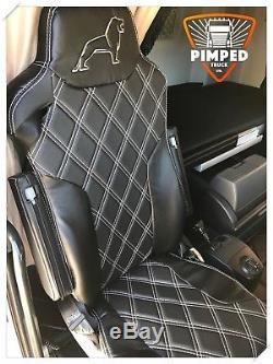 TRUCK SEAT COVERS MAN TGX / TGS ECO LEATHER SEAT COVERS Black&Black