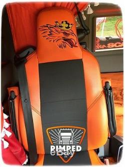 TRUCK SEAT COVERS Orange GRIFFIN SCANIA R-series 2014. ECO LEATHER SEAT COVERS