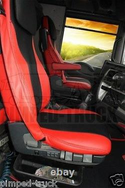 TRUCK SEAT COVERS RENAULT MAGNUM 2002-2008 Red ECO LEATHER SEAT COVERS