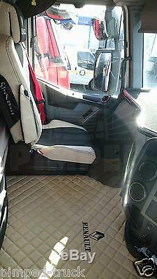 TRUCK SEAT COVERS RENAULT T-range Beige ECO LEATHER separate head rest