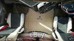 TRUCK SEAT COVERS RENAULT T-range Beige ECO LEATHER separate head rest