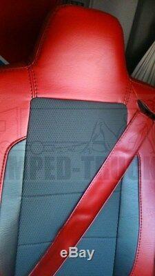 TRUCK SEAT COVERS RENAULT T-range Red ECO LEATHER SEAT COVERS