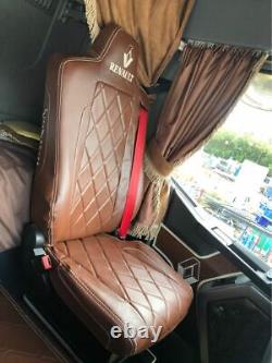 TRUCK SEAT COVERS RENAULT T-range t high Brown ECO LEATHER