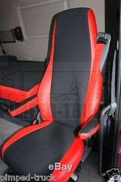 TRUCK SEAT COVERS Red SCANIA R/G/P 05-2013 ECO LEATHER 2 the same seats