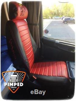 TRUCK SEAT COVERS SCANIA Griffin R/P 05-2013 Full ECO LEATHER black&red
