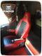 TRUCK SEAT COVERS SCANIA Gryffin R/P 2014. Full ECO LEATHER red&black