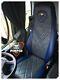 TRUCK SEAT COVERS SCANIA R/G/P-series 2005-2013 Full ECO LEATHER blue&dark grey