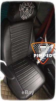 TRUCK SEAT COVERS SCANIA R/P 2005-2013 Full ECO LEATHER black&black