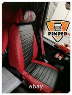 TRUCK SEAT COVERS SCANIA R/P/G-series 2005-2013 Full ECO LEATHER red&black